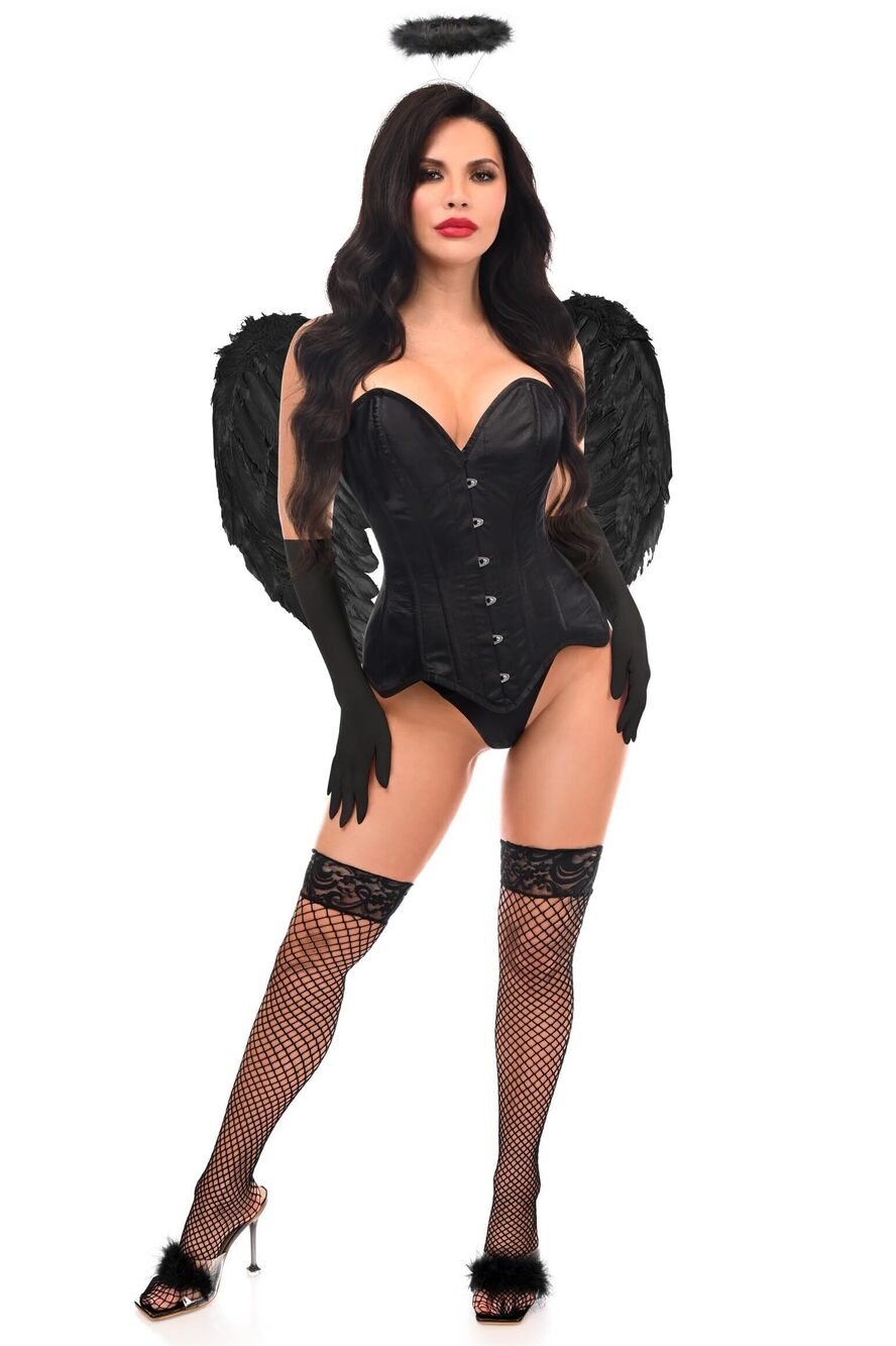 9027 Top Drawer 4 PC Gothic Angel Premium Corset Costume Large